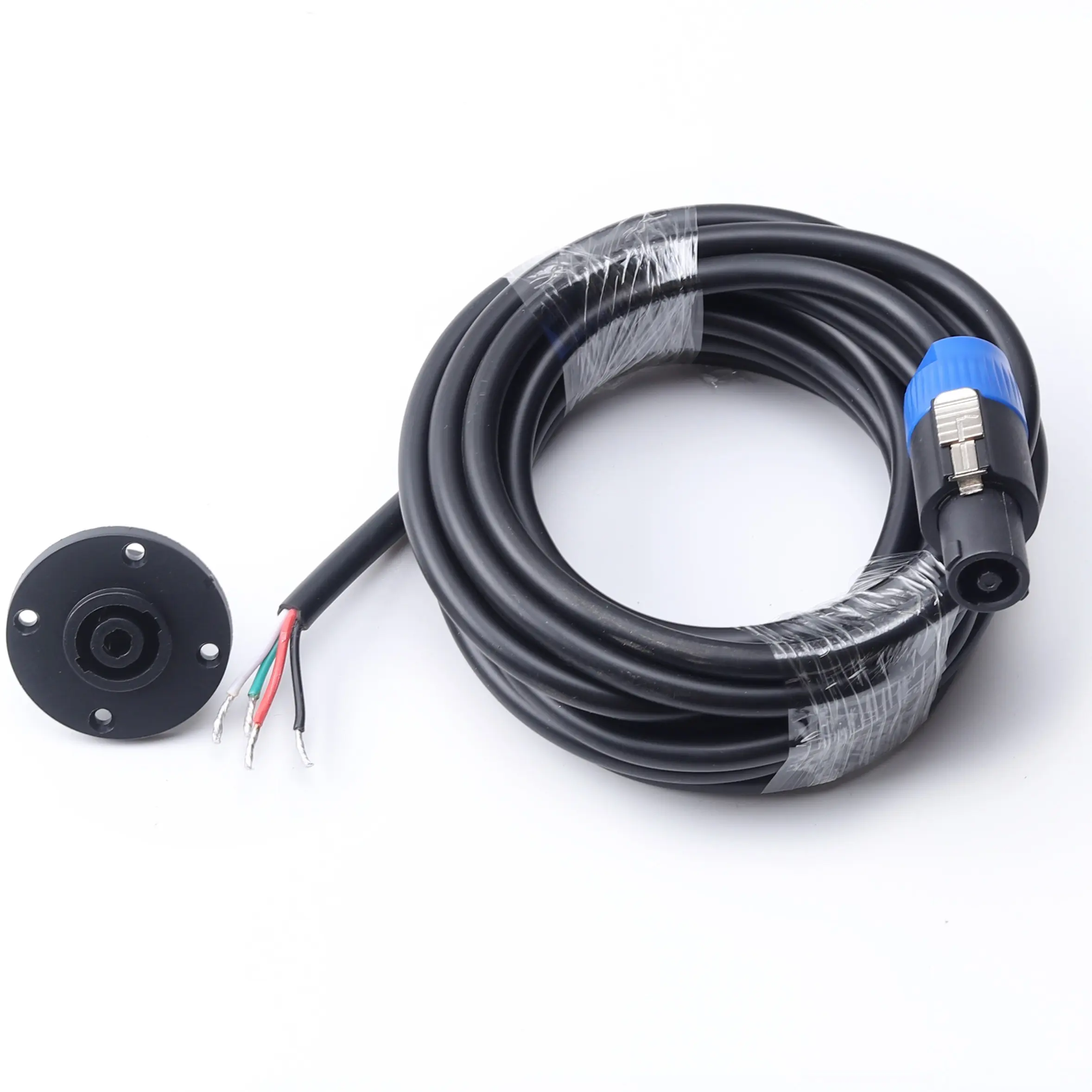 4-Channel Speaker Cables - 4-Wire Speakon 15FT Audio Equipment Accessories for Chuchero Box, Loud Speakers, Mids, Tweeters with Socket