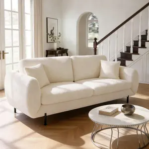 82in Couch with Solid Wood Frame, Luxurious and Comfortable, Premium Quality, Spring Sofa, Ideal for Home Living Room and Bedroom 2 Packages Shipping