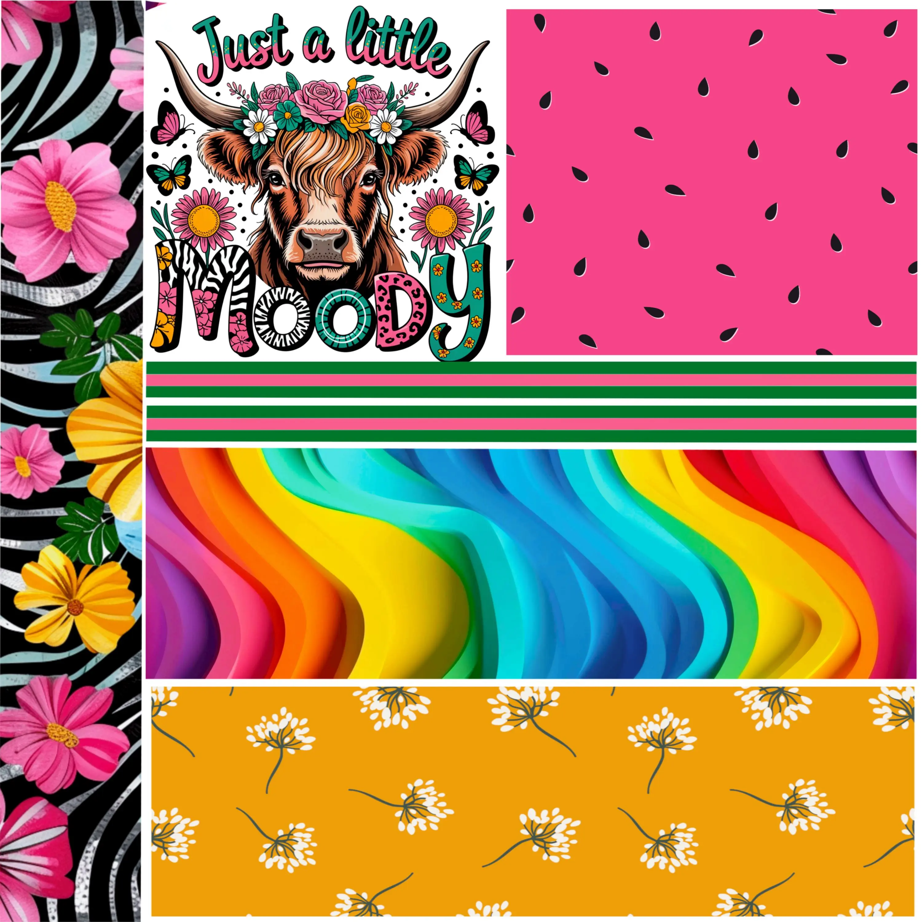 UVDTF 9.5 x 8.5 Element Sheet Moody Cow 6023