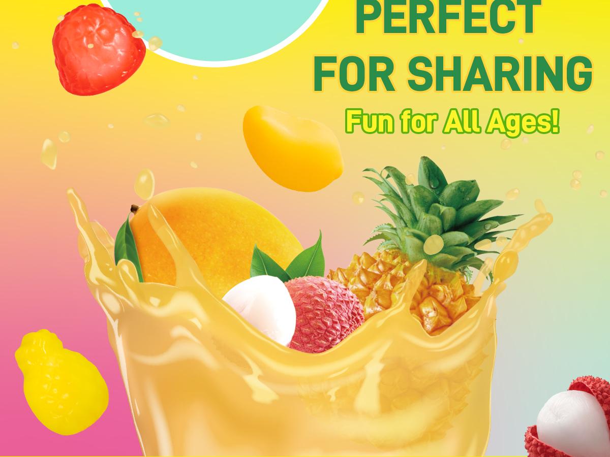 Amos Peelerz Assorted Peelable Gummy Variety Pack – Banana, Orange & Peach | 24 Individually Wrapped Packs (608g) | Fun, Chewy, Shareable Treat