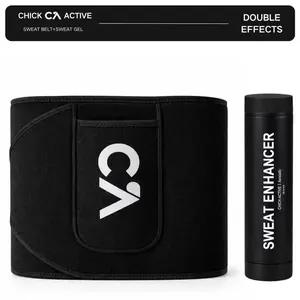 CHICK-ACTIVE Sweat Gel Unflavored(7.8oz) + Waist Trimmer Belt (Black) Bundle CHICK-ACTIVE Sweat Gel Unflavored(7.8oz) + Waist Trimmer Belt (Black) Bundle