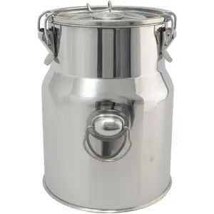 Stainless Jug 1.32 Gallon Can with Lid, Container Large Capacity Milking Pail for Goats, Food for Cow or Home Use