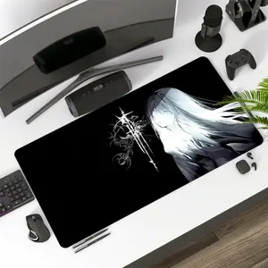 Anime Gothic Girl Mouse Pad Mysterious Cool Symbol Large Gaming Desk Mat with Non-Slip Stitched Edge Rubber Mousepad, Computer Laptop Keyboard Mat for Home Office Desk Pad for Best Gift