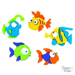 Somethin' Fishy Bright Multi Color Silly Fun Ocean Inspired Buttons