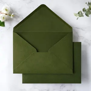 50 PCS/Pack A7 Envelopes 5.25 x 7.25'' Olive Green 5x7 Envelopes for Weddings Invitation Cards Christmas Gift Cards Acrylic Invitations Photos and Any 5x7" Inserts