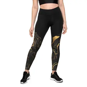 Black & Gold Compression Leggings