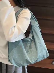 Casual Canvas Tote Bag for Women 2025 New Style Trendy All-match Large Capacity Underarm Bag Commuter Shoulder Casual Lightweight Bag, Zipper Closure Multi-layer Storage Area Design Suitable for Workplace Campus Commuting, Shopping, Leisure Travel