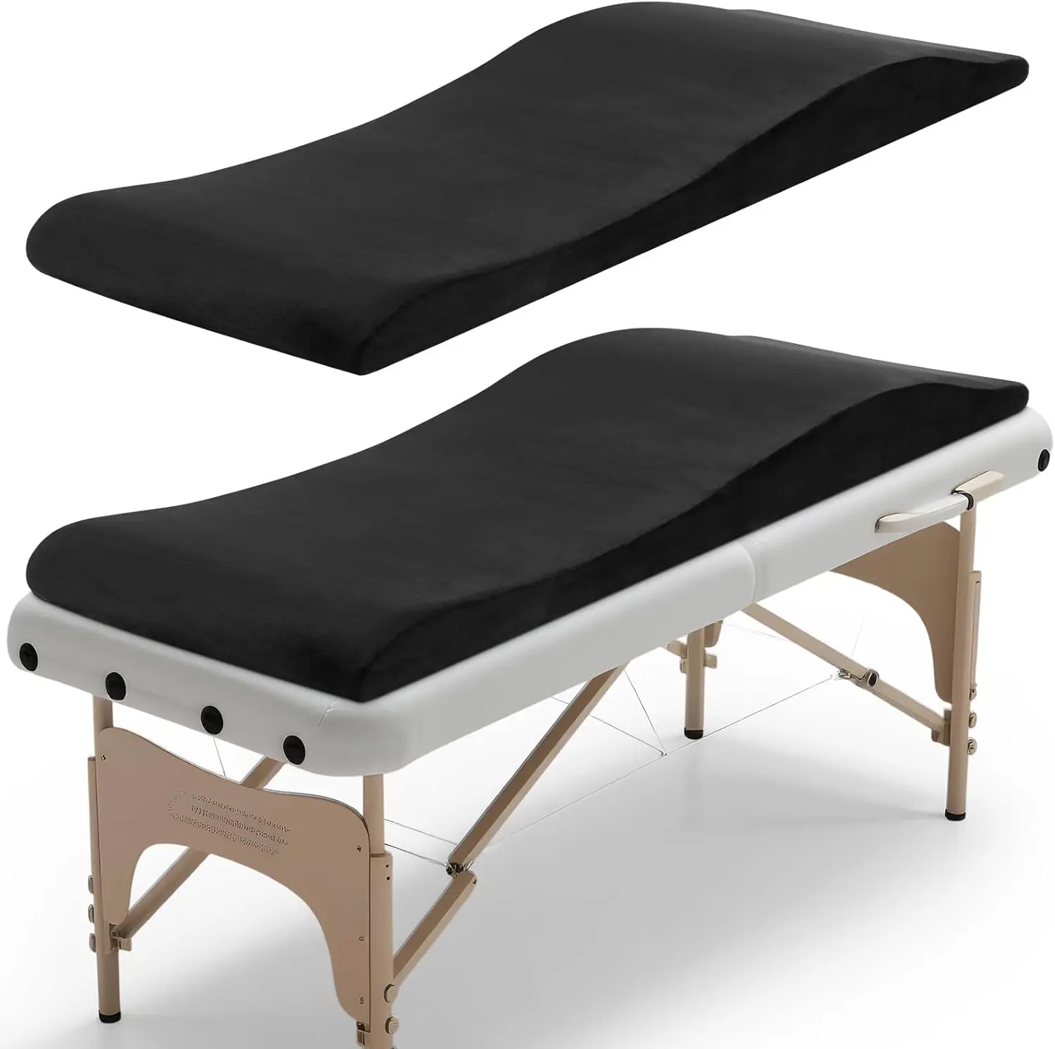Lash Bed Topper, Ergonomic Lash Bed Foam Topper, High Density Foam Massage Table Pad, Curvy Esthetician Mattress, Washable Massage Table Padding Cushion for Beauty Salon, Grey
