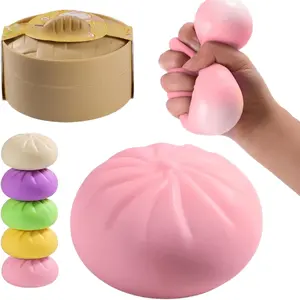 Dumpling Squishy Mystery Box, Dumplings Squeeze Stress Balls, Crazy Fun Surprise Dumpling Ideal Gift for Boys,Girls,Teens(Pink)