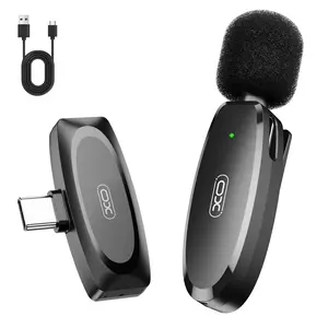 Professional Wireless Lavalier Microphone, USB Rechargeable Wireless Microphone, Plug-Play Lapel Mic for Video Recording, Teaching, Interviews, Podcast Equipment,  Mini Microfono mini Mic c interface mini microphone phone accessories