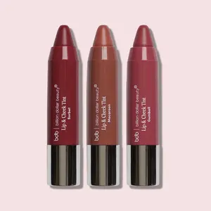Billion Dollar Beauty Lip & Cheek Trio - Glossy Creamy Tinted Makeup Palette with Blush, Lipstick, and Cheek Color - Vegan Cruelty-Free Formula - Compact On-The-Go Design