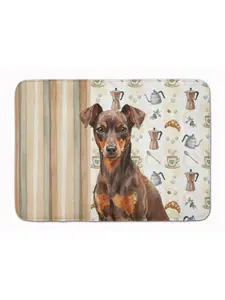 Carolines Treasures WDK7514RUG 19x27in Chocolate & Rust Miniature Pinscher Min Pin Memory Foam Kitchen Mat, Animal-Inspired, Character-Inspired, Art-Themed, Cozy, Cushioned Coffee Bar Mat, Animal-Inspired Kitchen Rugs, Art-Themed Kitchen Rugs