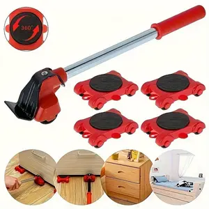 Furniture Moving Tool Kit with 360° Rotating Pad, Durable Plastic and Thick Metal, Easy to Move Sofas, Beds, and Large Furniture