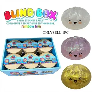 Glitter Series Expressive Big Dumpling Squishy - Blind Box, Mysecret Bun Fidget Toy, Soft TPR Material, Stress Relief, Unboxing Surprise,  Rare squishy Random Style per Pack. Perfect for graduation, great for students to exchange gifts.