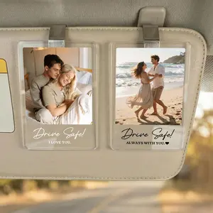 Personalized Acrylic Car Sun Visor Clip - Father's Day Gifts for Dad, Automotive Exterior Accessory for Partner