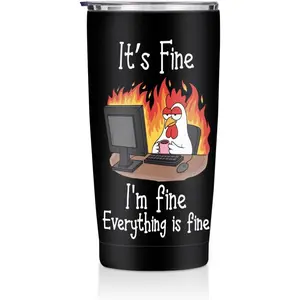 Funny Birthday Gifts for Women Men 20 oz Tumbler, Office Gag Gift Stainless Steel Insulated Water Bottle, Chicken Themed Insulated Travel Coffee Mugs, Funny Gifts for Coworkers Boss Women