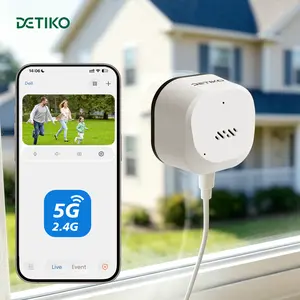 DETIKO 2K Window Camera, Dual-Band 2.4GHz/5GHz WiFi Indoor Camera for Home Security, Full Color Night Vision, Person & Motion Detection, Quick & Easy Install, 24/7 Recording