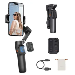 hohem iSteady X3 SE New Gimbal Stabilizer for iPhone, AI Facial Tracking,Smartphone Gimbal with Detachable Remote Control, Portable Foldable 3-Axis Phone Gimbal for Android & iPhone 17 series,Built-in Extendable Rod,Vlog Stabilizer,Selfie accessories