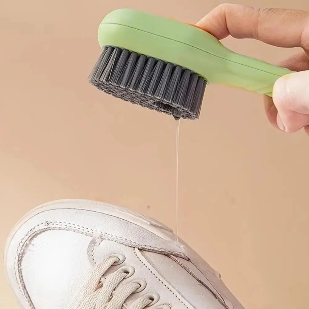 Shoe Cleaning Brush, 1 Count Portable Household Soft Brush with Soap Dispenser, Multifunctional Cleaning Tool for Shoe Clothing, Cleaning Gadgets for