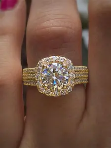 1 PC Fashion Cubic Zirconia Solitaire Engagement Ring For Women For Valentine's Day Gift Wedding Anniversary Party Jewelry Fashion Engagement Rings