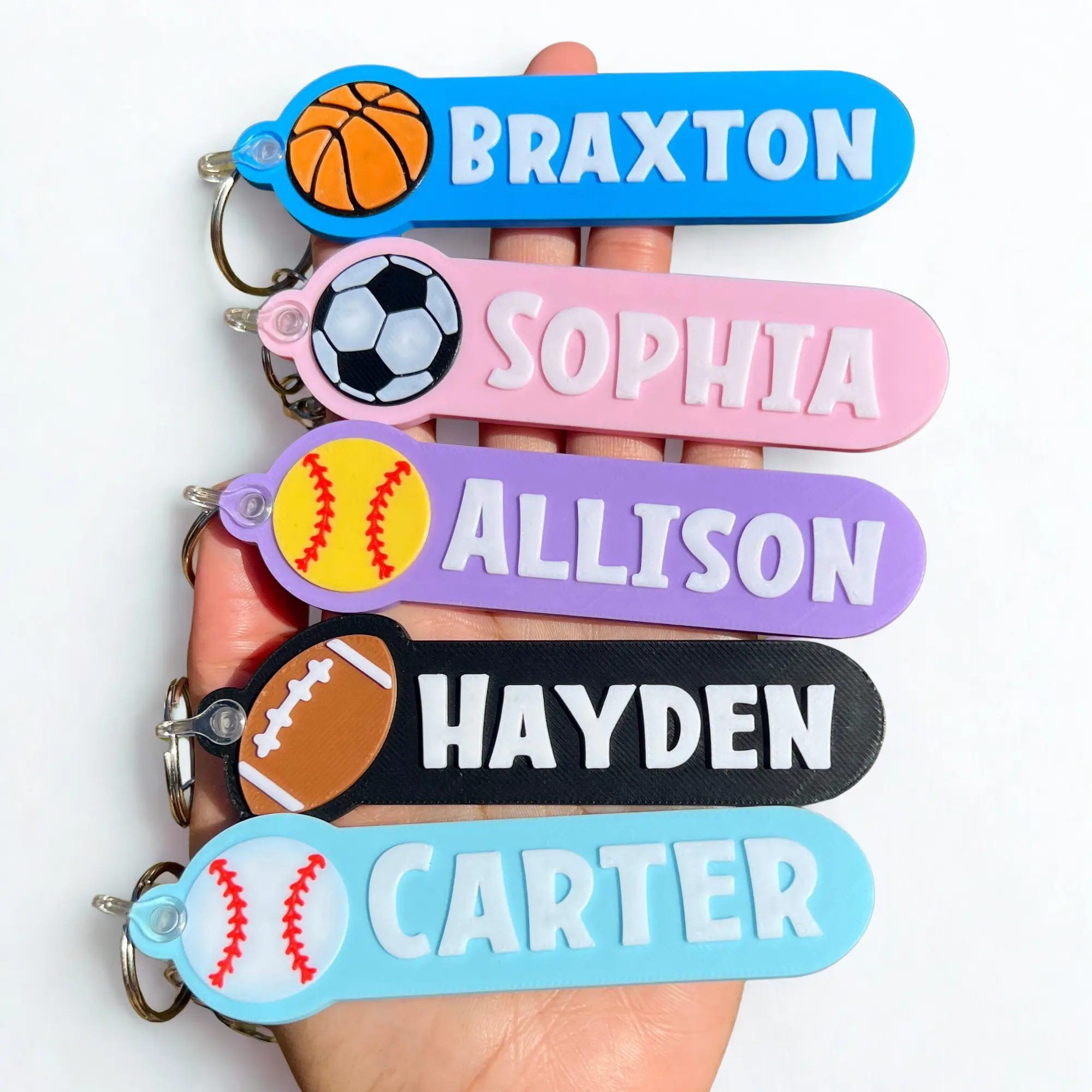 Custom Sports Bag Tag, Personalized Baseball Bag Tag, Backpack Name Tag, Softball Keychain