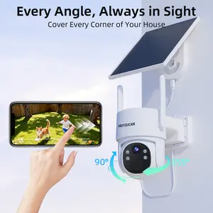 4K Solar Wireless WiFi Outdoor Security PTZ Camera - 360° Pan/Tilt, Weatherproof, Solar-Powered WiFi Surveillance Camera for Outdoor Spaces