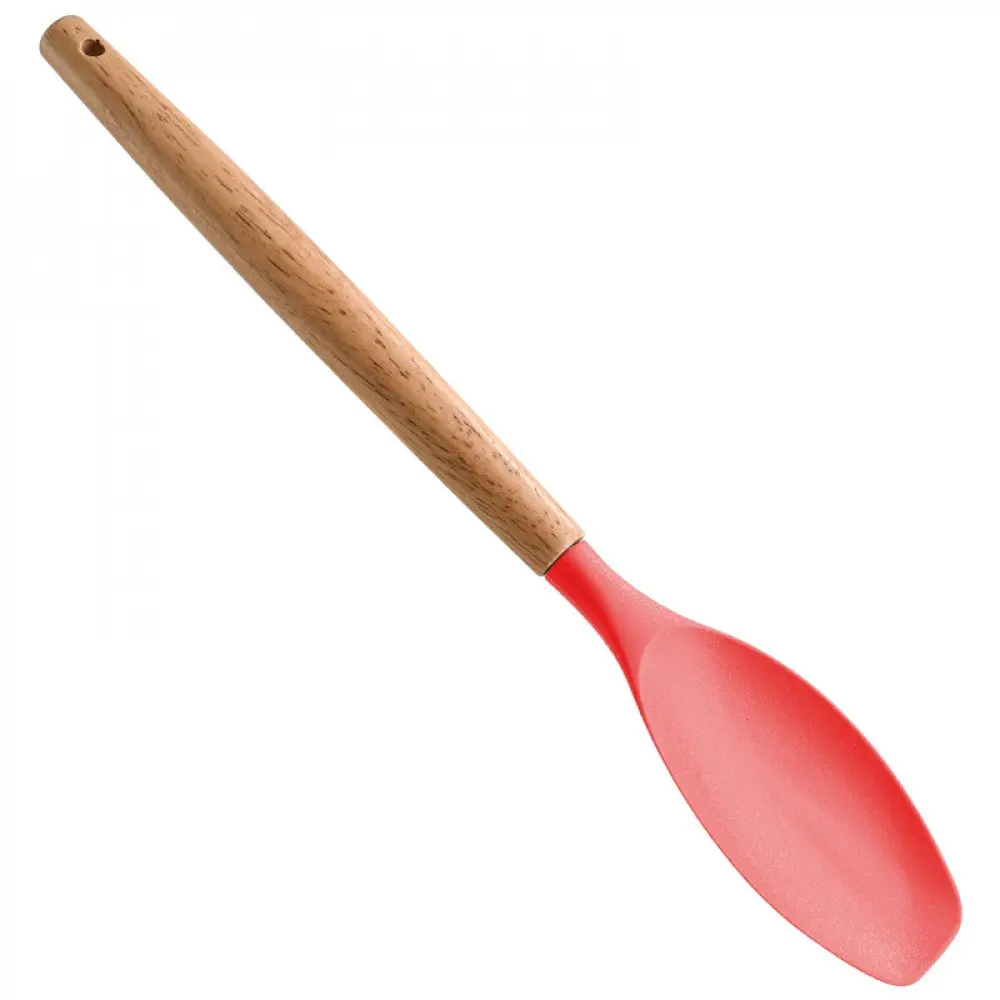 Wood Handle Silicone Spatula, Non-Stick Heat Resistant Kitchen Scraper, Baking Mixing Tool for Cake Batter Cream