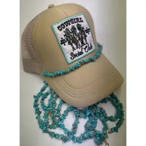 Turquoise Multi Stone Beads Trucker Hat Chain