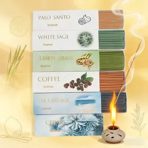 Box of 36 Incense Sticks, Scented Home Fragrance, Six Scents Including Cedarwood, Peppermint, Coffee, Lemongrass, Ocean Scented, Travel Pocket Size, Natural Material, Aroma