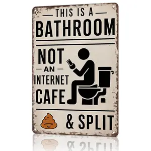 Humorous Retro Aluminum Wall Decor  This Is A Bathroom Not An Internet Cafe 8x12 Inches Vintage Style Metal  For Home Office Airbnb sign