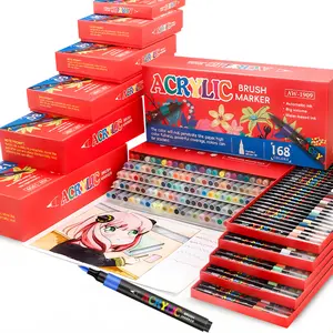 Acrylic Paint Pens Markers,Soft Brush Tips - Quick-Dry Professional Art Markers for Rock Painting, Canvas, Wood, Glass, Ceramic, Fabric, Plastic, Egg & Scrapbook. Paint Markers