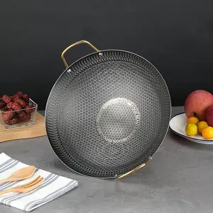 Korean Cookware Stainless Steel Non-Stick Small Dry Pot, Thickened Alcohol Stove Use, Mini Hotpot, Steaming Cooking Barbecue Kettle