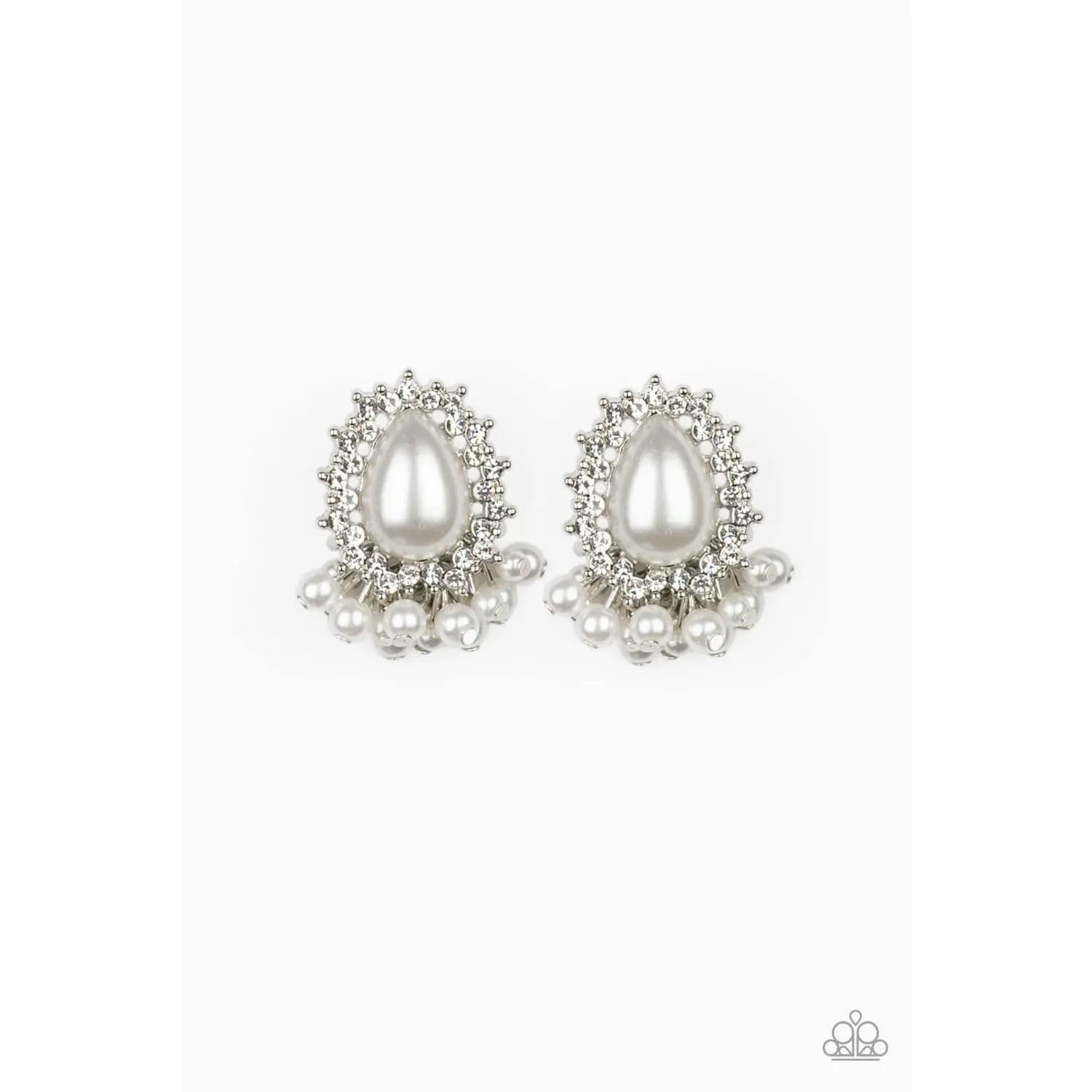 Castle Cameo - White Earrings