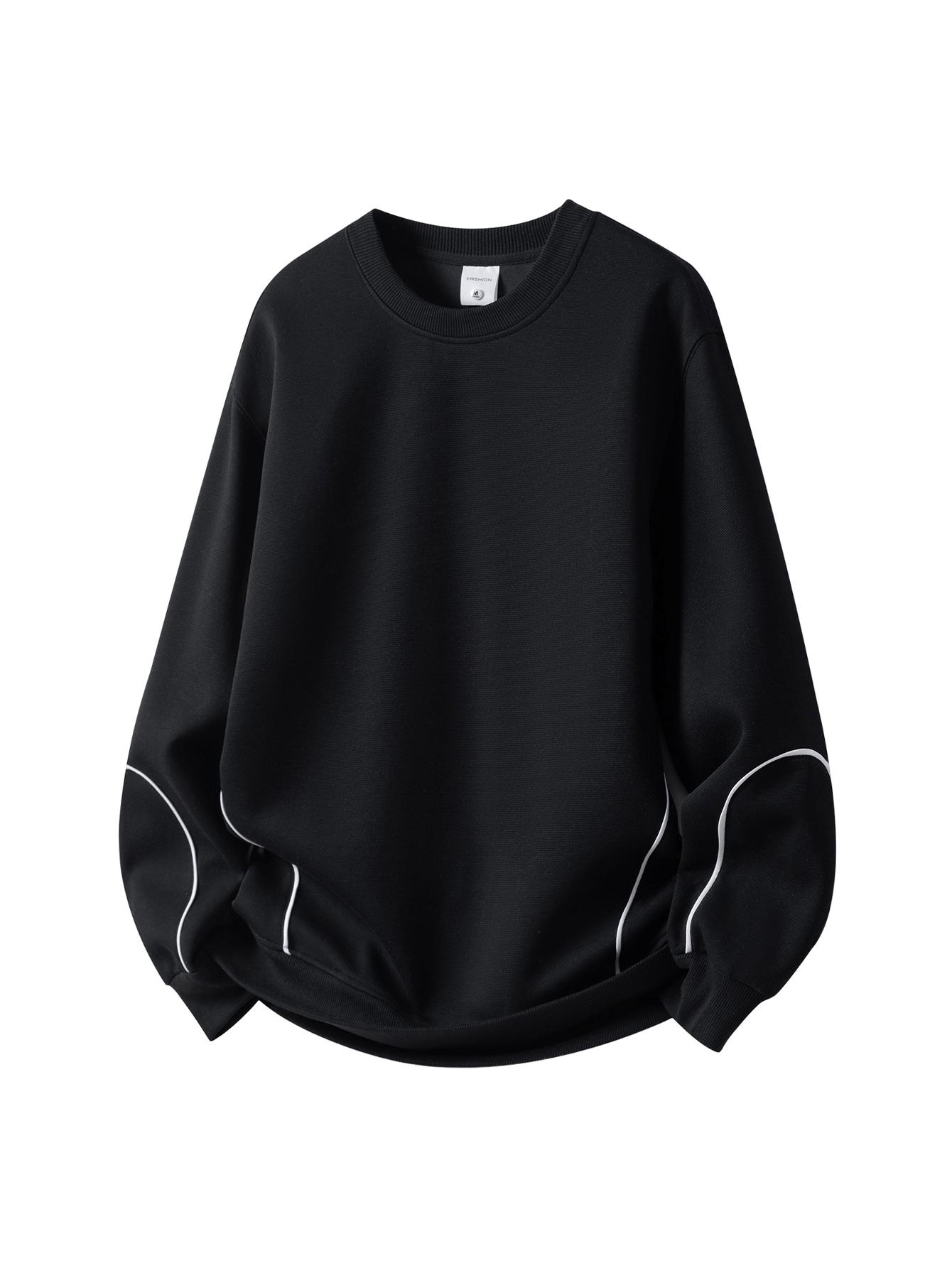 CCCMAI Men's Regular Fit Plain Sweatshirt Crew Neck Long Sleeve Top Street Fashion Style Loose Casual Solid Color Pullover Suitable for Spring and Fall Fashionable Menswear