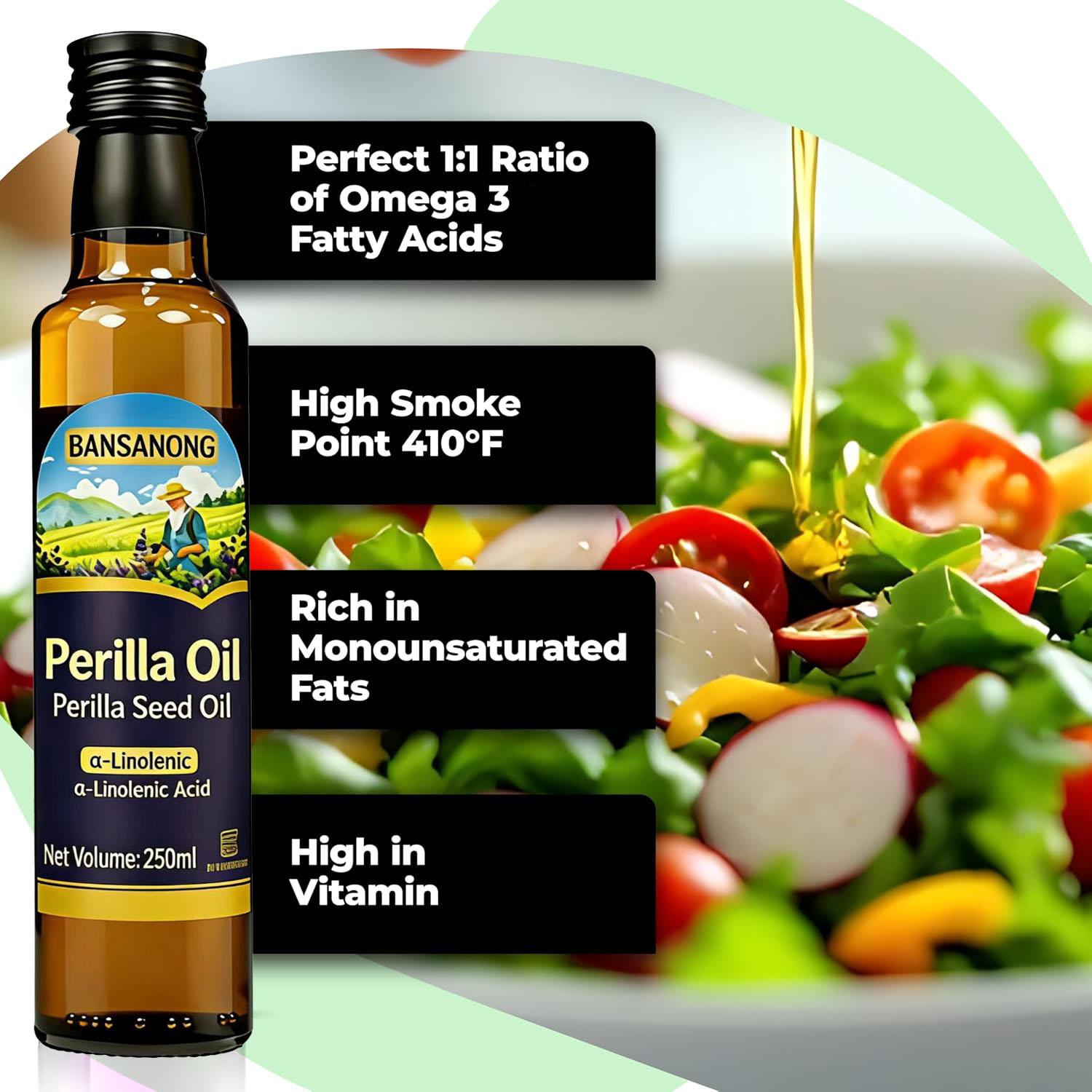 Premium Perilla Seed Oil, Non-GMO, Unrefined, No Additives