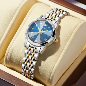 OLEVS L9931 Women's Fashion Dress Watch with Diamond Roman Indexes & Luminous Hands Stainless Steel Waterproof Elegant Wristwatch