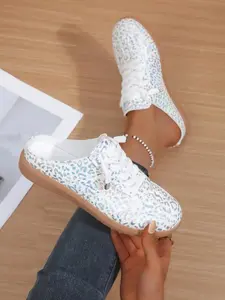 2026 Leopard Print Sneakers, Half-Tab Design, Daily Wear, Sports, Casual, Parties, Sweet and Cool Style for Girls, Comfortable, Flexible, Grip, Gym, Minimalist, Summer, Mesh, Non Slip, Soft, Running, Athletic