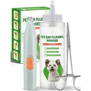 Ear Care Kit for Dogs, 30g Powder for Hair Removal and Infection Prevention, 5.5 Inch Stainless Steel Hemostat and Grooming Clippers, Itch Relief and Odor Control, Reusable Pet Cleaning Tools, Safe Earwax Removal Solution enamel repair spray function