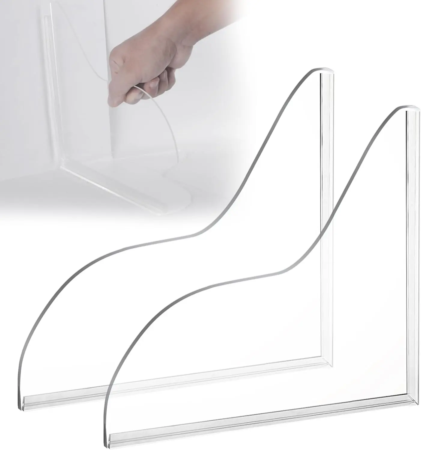 Home Care 2-Piece Acrylic Bathtub Splash Guards, Wall-Mount Corner Fit, Waterproof, Removable, Adjustable, Scratch-Resistant, Durable, Easy-to-Clean Bathroom Shower Wall Water Protectors