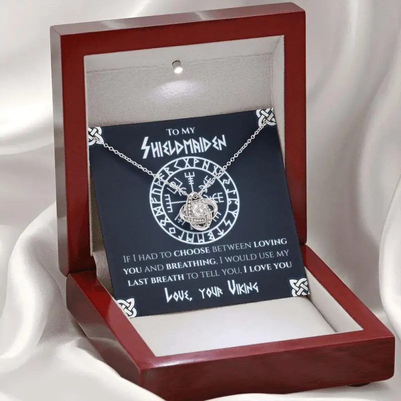 To My Shieldmaiden Necklace From Viking, Gift For Wife From Husband, Gift For Girlfriend From Boyfriend, Birthday Gift For Her, Norseman