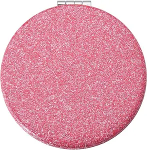 Kilener Small Compact Mirror Pink Glitter Makeup Mirror Pocket Mirror for Women Double Sided round Mirror Portable Hand Mirror Folding Compact Mirror for Purses Pocket Mirrors for Women Girls Kilener