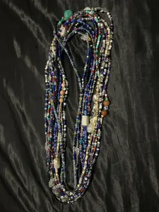 Stretchy Waist Beads with Crystals, Charms & Initials – Handmade Glass Body Jewelry”