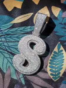 Square Letter Exquisite Trendy Initial Pendant Necklace Brass Cubic Zirconia Hip Hop Personalized Trendy Daily Wear Jewelry for Women