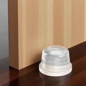 Extra Thick 1" Clear Door Stoppers for Wall – 2 Pack Self-Adhesive Silicone Cylinder Bumpers, Heavy-Duty Door Knob Wall Protectors, Noise Reduction for Nurseries, Bedrooms, Rentals & Home Offices