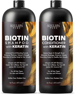 Biotin Shampoo & Conditioner Set with Keratin for Hair Growth