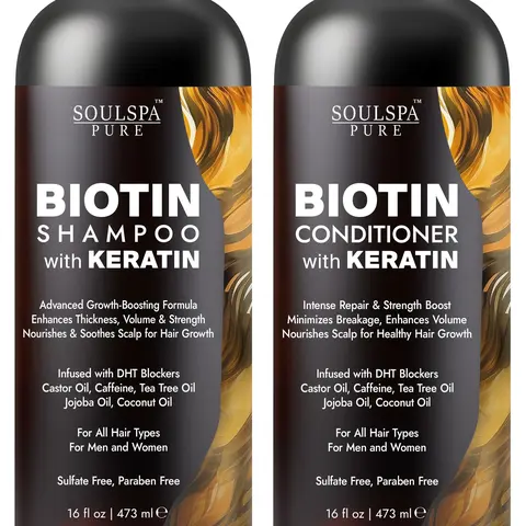 Biotin Shampoo & Conditioner Set with Keratin for Hair Growth