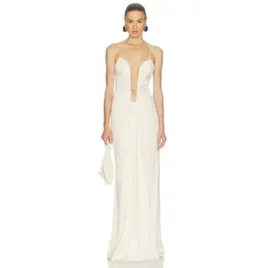 Helsa The Roksanna Draped Dress in Ivory
