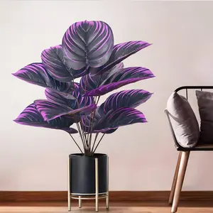 60-75-85cm/33.46inch artificial plant potted Decorative ornamental plant with purple calla lily leaves, violet and apple leaves, suitable for home Artificial Flower Decoration