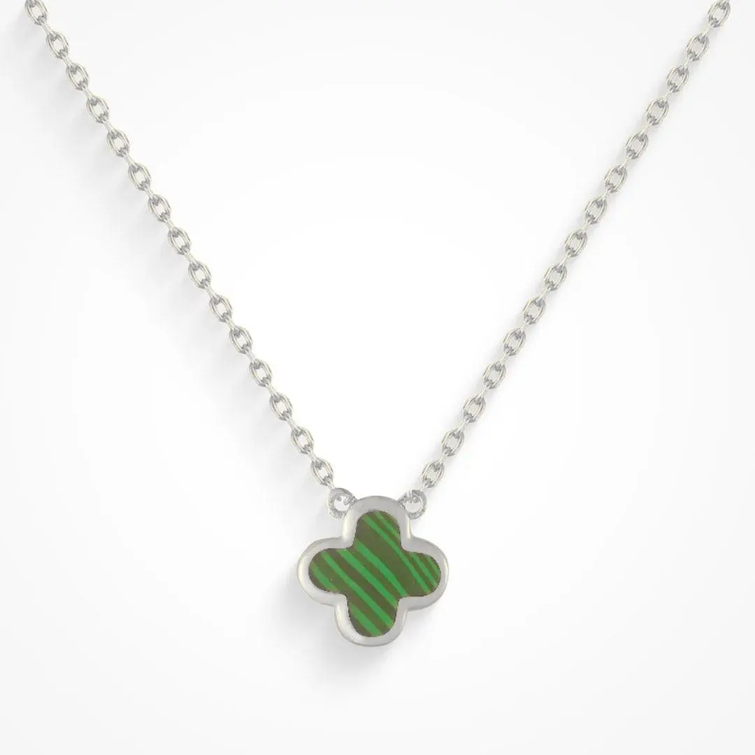 Silver, Green Enamel