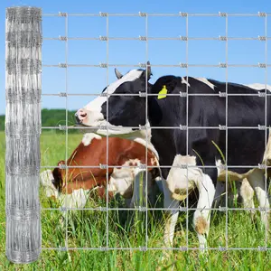 Heavy Duty Galvanized Livestock Fence - Durable Zinc-Coated Metal Mesh - Cattle, Goat & Deer Farm Security - Professional Wire Fencing for Pasture & Yard Protection